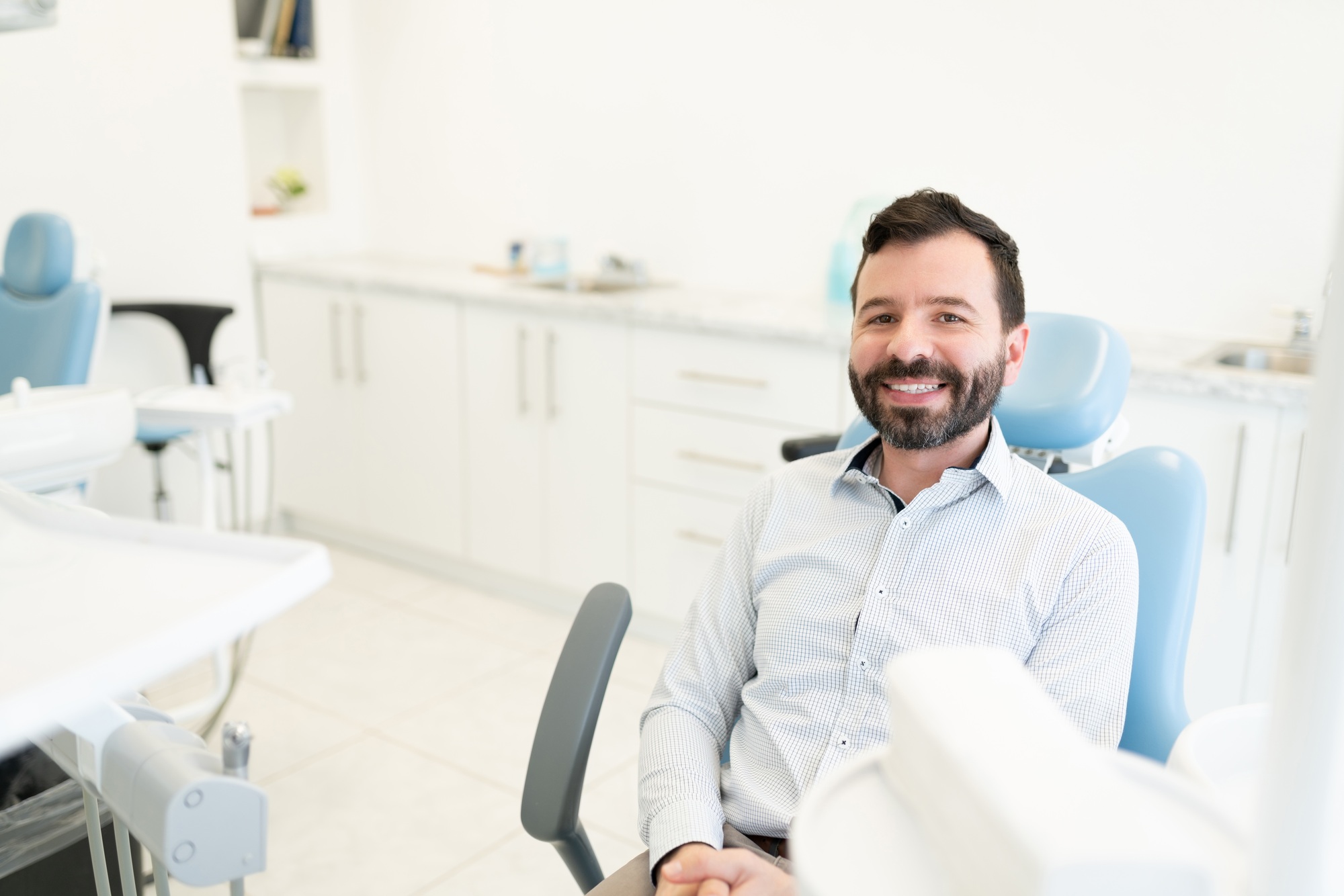 Man Visiting Dental Clinic For Checkup