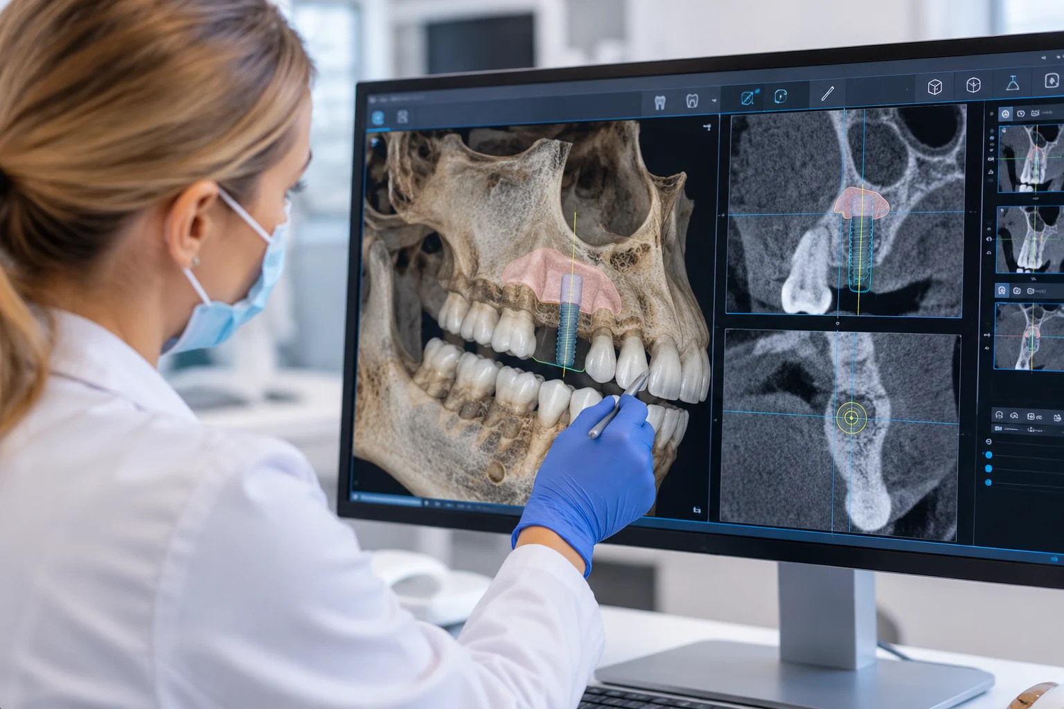 CBCT-guided evaluation of jaw bone and dental implant site development